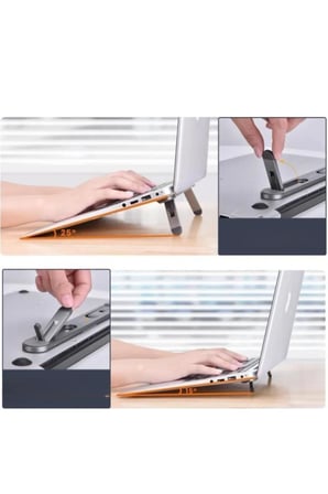 Laptop Standı 2 Kademe Yükseklik Ayarlı Tablet Macbook Notebook Tutucu Yükseltici Görünmez Ayak