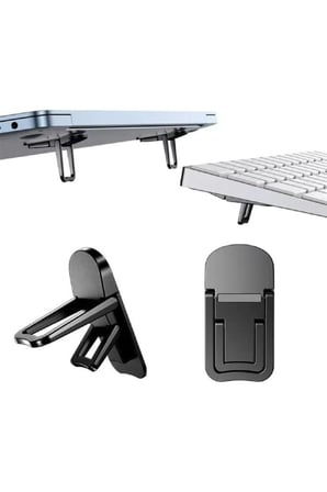Siyah Mini Laptop Standı 2 Kademe Yükseklik Ayarlı Tablet Macbook Telefon Tutucu Yükseltici Ayak