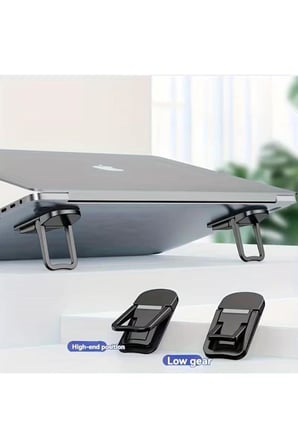 Siyah Mini Laptop Standı 2 Kademe Yükseklik Ayarlı Tablet Macbook Telefon Tutucu Yükseltici Ayak