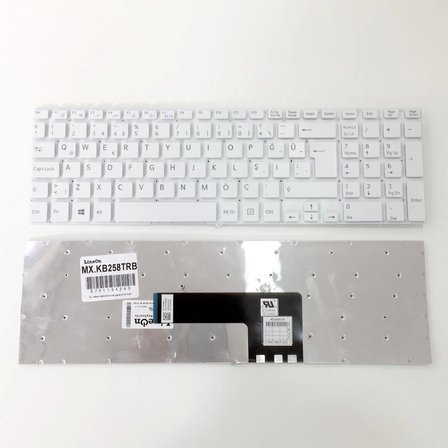 Sony Vaio SVF15 SVF152 SVF153 SVF154 Uyumlu Notebook Klavye Beyaz