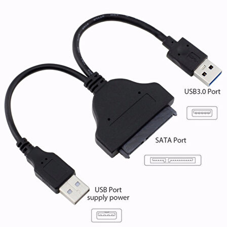 LineOn Usb 3.0 to Sata Kablo 2.5 ve 3.5 inç Disklerle Uyumlu