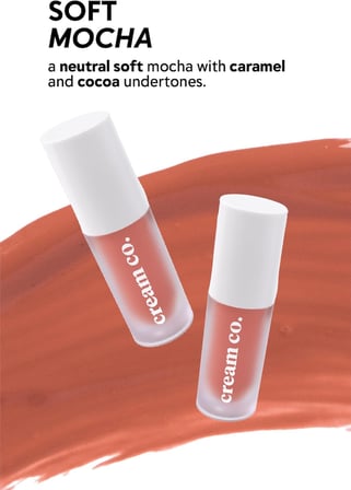 Cream Co. Allık Ruj Göz Farı Glow Tint Soft Mocha, Nemlendirici Makyaj, 504 Nude, Hyaluronik Asit Peptit