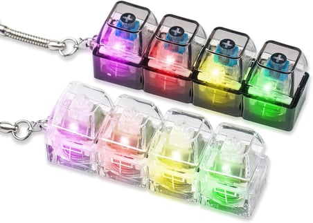 Yetişkinler için 2 Adet Klavye Fidget Oyuncak, Clicker Klavye Aydınlatma, Kremsi ve Clicky Klavye Fidget Anahtarlık Yetişkinler Klavye Tıkırtı Anksiyete Stres Giderme için Duyusal Oyuncaklar, Yeşil