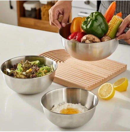 Çelik Karıştırma Kabı Çok Amaçlı Kase Çırpma Yoğurma Hamur Salata Kasesi Anneye Hediye 21X10Cm Gri