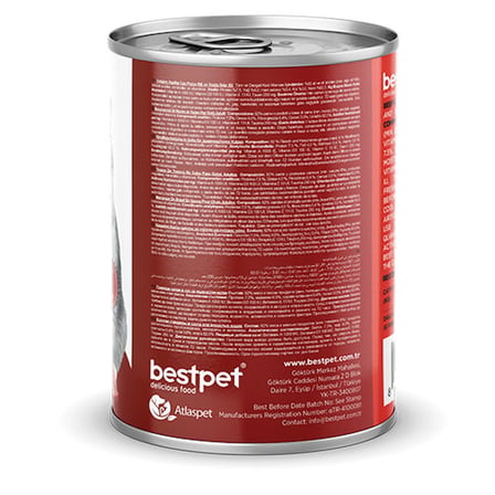 BestPet Parça Etli Sığrlı Etli Yetişkin Kedi Konservesi 6 Adet 400 Gr 