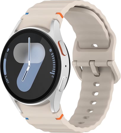 Samsung Galaxy Watch 7/6/5/4/FE Serisi (40mm/44mm), Watch 6/4 Classic (47mm/43mm/42mm) ve Samsung Watch 5 Pro (45mm) için Yumuşak ve Konforlu Wave 20mm Silikon Kordon