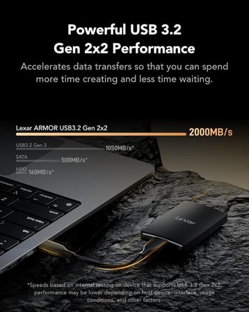 External 2TB LAR700X002T-RNBNG 2000MB/s USB 3.2 Taşınabilir SSD Disk