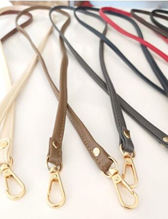 Spagetti Model Çanta Sapı Krem Renk Light Gold Metal