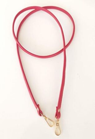 Spagetti Model Çanta Sapı Kırmızı Renk Light Gold Metal