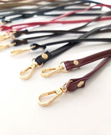Spagetti Model Çanta Sapı Bordo Renk Gümüş Metal