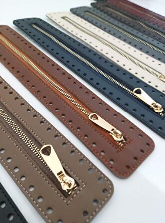 Derili Fermuar Yeni Model Taba 30 cm Light Gold