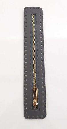 Derili Fermuar Yeni Model Gri 30 cm Light Gold