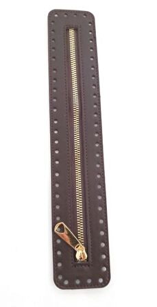 Derili Fermuar Yeni Model Koyu Kahve 30 cm Light Gold
