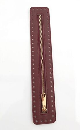 Derili Fermuar Yeni Model Bordo 30 cm Light Gold