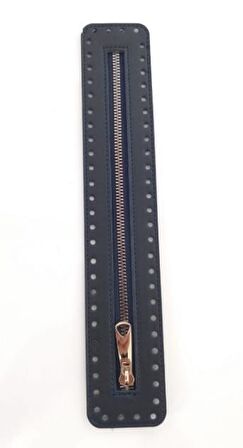 Derili Fermuar Yeni Model Lacivert 30 cm Gümüş