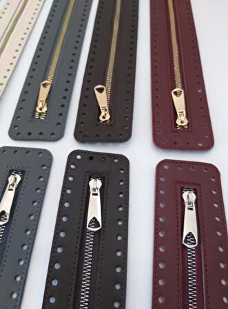 Derili Fermuar Yeni Model Bordo 30 cm Gümüş