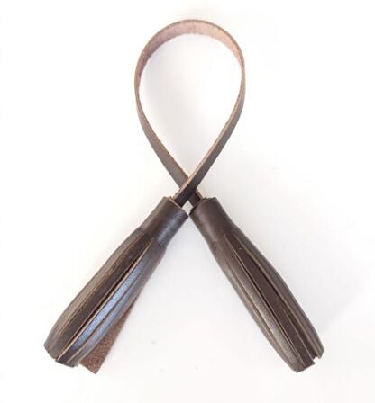 Gerçek Deri ikili Düz Püskül Kırmızı