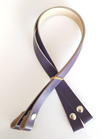 Gerçek Deri Çıtçıtlı Sap Mor