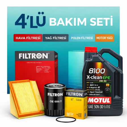 Filtron Volkswagen CC 2.0 Dizel Motul Eco-Lite 0W-20 Motor Yağı Filtre Seti (2013-2015) 4 Lü