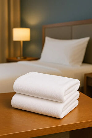 2 Adet Otel Havlusu Beyaz 50x85 cm 200 gram Bukle - Armür El Yüz Havlusu