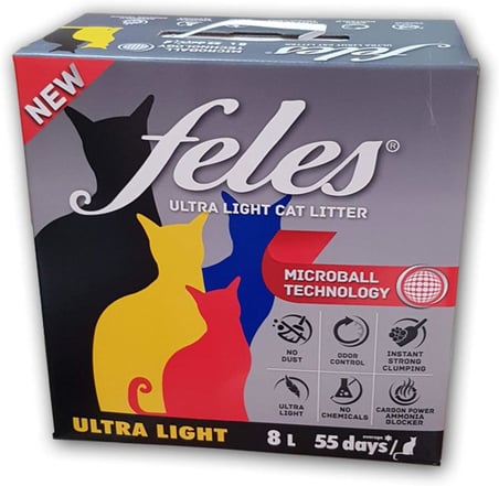 FELES Ultra Hafif Tozsuz Kedi Kumu 8 L