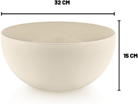 Kase Yuvarlak Sert Plastik Büyük Boy 8,5 lt 15 cm Krem