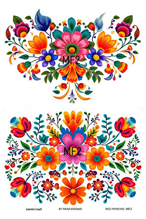 Macar Serisi MF2 Folklorik, Renkli Desen 30*42 cm Pirinç Dekopaj