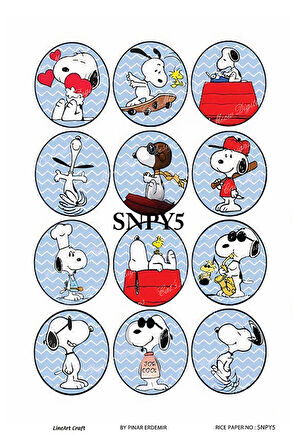 Snoopy Serisi SNPY5 Çizgifilm Karakter 30*42 cm Pirinç Dekopaj