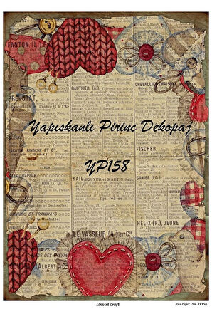 Yp158 Country Desenli Kendinden Yapışkanlı Pirinç Dekopaj 29*42