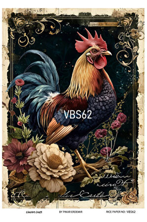 Lacivert Serisi VBS62 Mavi, Çiçek, Portre Desenli 30*42 cm Pirinç Dekopaj
