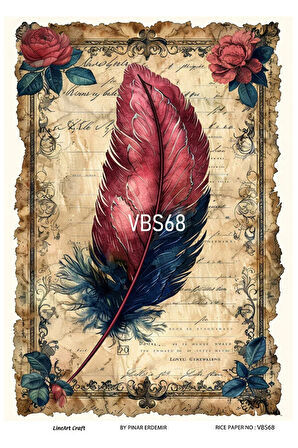 Lacivert Serisi VBS68 Mavi, Çiçek, Portre Desenli 30*42 cm Pirinç Dekopaj