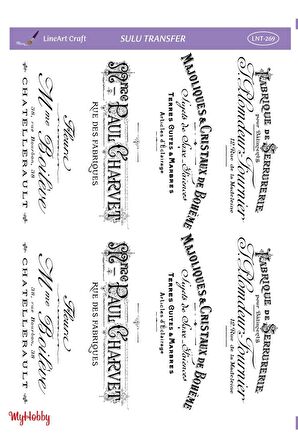 Kaligrafik Yazı Desenli Sulu Transfer LNT-269 25x35