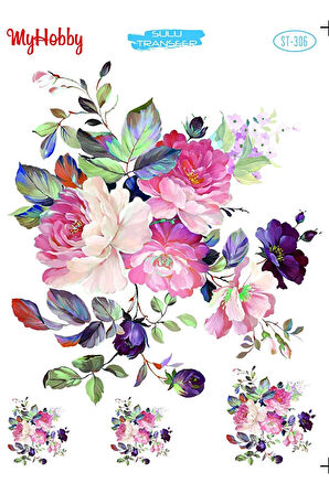 ST 306 Çiçek Desenli Sulu Transfer 25x35