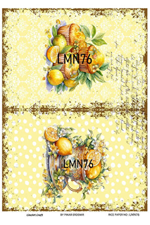 Limon Serisi LMN76 Limon Desenli Pirinç Dekopaj 30*42 cm