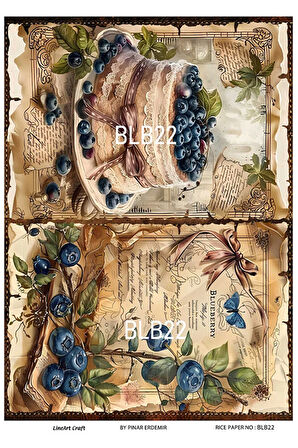 Blueberry Serisi BLB22 Pirinç Dekopaj 30*42 cm