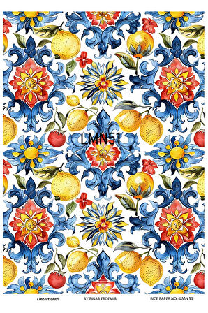 Limon Serisi LMN51 Limon Desenli Pirinç Dekopaj 30*42 cm