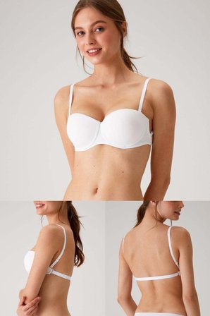 Beyaz 6027 Pisa Push-up Straplez Multi Function Sütyen