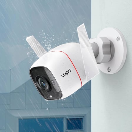 C310, 2K 3MP Dış Mekan Wi-Fi/Ethernet Güvenlik Kamerası, Hareket Algılama, IP66 Su Geçirmez, 30m Gece Görüşü, Çift Yönlü Ses, Bulut/Yerel Depolama, Sesli ve Işıklı Alarm
