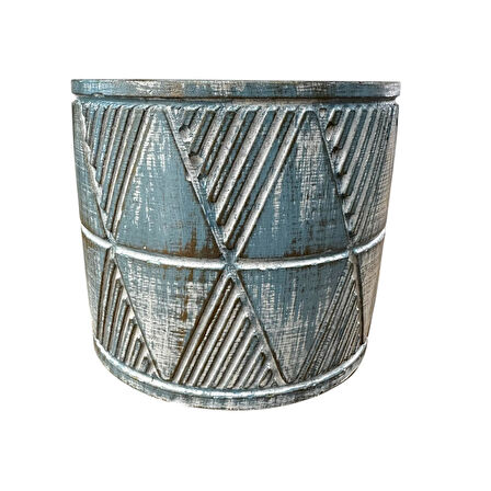 Bitki Tasarımı Ev dekorasyon Mavi Eskitme Piramit Beton Saksı Çiçeklik Saksılık