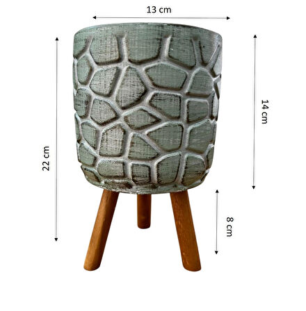 Bitki Tasarımı Ev dekorasyon Yeşil Eskitme Taş Desen Beton Saksı Ayaklı Çiçeklik Saksılık