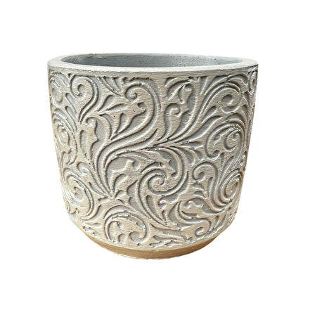 Bitki Tasarımı Ev dekorasyon Bej Çiçek Desen Beton Saksı Çiçeklik Saksılık