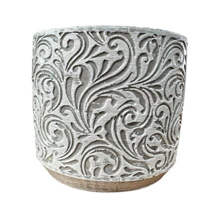 Bitki Tasarımı Ev dekorasyon Gri Çiçek Desen Beton Saksı Çiçeklik Saksılık