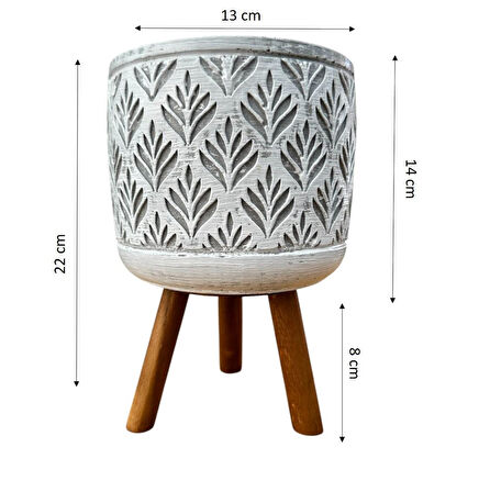 Bitki Tasarımı Ev dekorasyon Gri Lotus Ayaklı Beton Saksı Çiçeklik Saksılık