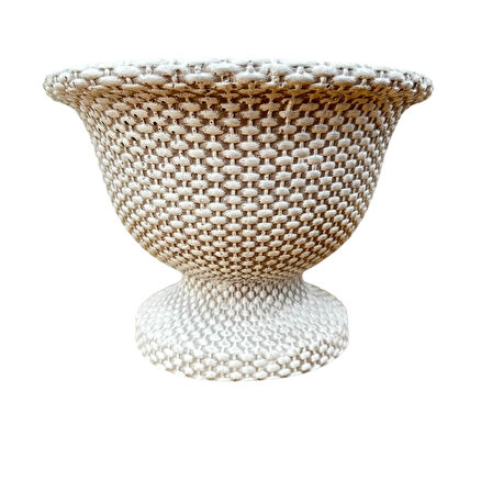 Bitki Tasarımı Ev dekorasyon Hasır Desen Ayaklı Aranjmanlık Beton Saksı Çiçeklik Saksılık