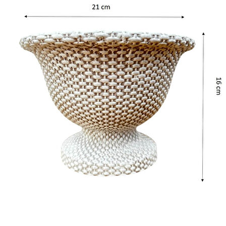 Bitki Tasarımı Ev dekorasyon Hasır Desen Ayaklı Aranjmanlık Beton Saksı Çiçeklik Saksılık