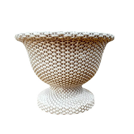 Bitki Tasarımı Ev dekorasyon Hasır Desen Ayaklı Aranjmanlık Beton Saksı Çiçeklik Saksılık