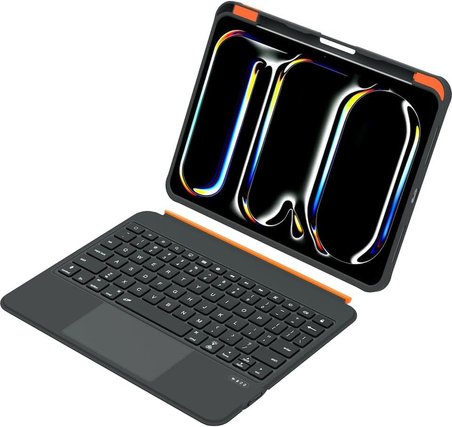 Ipad Air 11 M2/m3 Uyumlu 360° Döner Manyetik Türkçe Q Klavyeli Kılıf (Rgb Işıklı – Trackpad’li) (360Dönen)