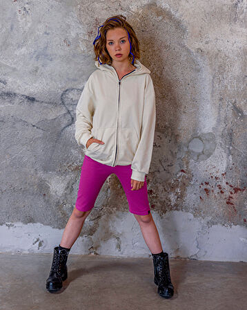 Erkek Çocuk  Genç Kapüşonlu Fermuarlı Sweatshirt