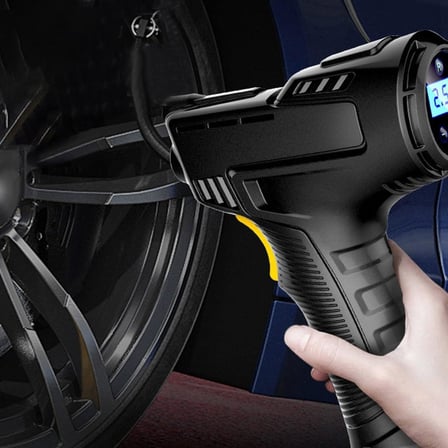 120W Kablosuz Hava Kompresörü Araç Motorsiklet Bisiklet Top Araba Lastik Pompası - Wireless USB - LED Işıklı