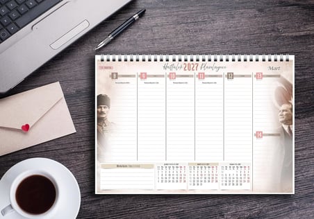 2026-2027 Takvimli A4 Ebat 53 Haftalık Planlayıcı Gazi